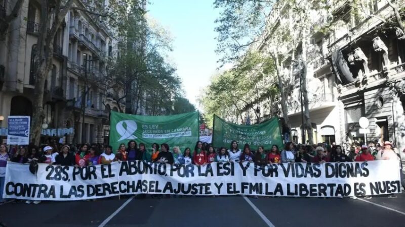 Mujeres marcharon en defensa del aborto y la ESI, y en contra del ajuste y el FMI
