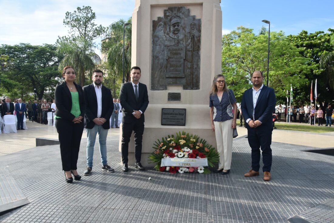 «Con el izamiento de banderas y el Tedeum comenzó la jornada por el 112 aniversario de Presidencia Roque Sáenz Peña».
