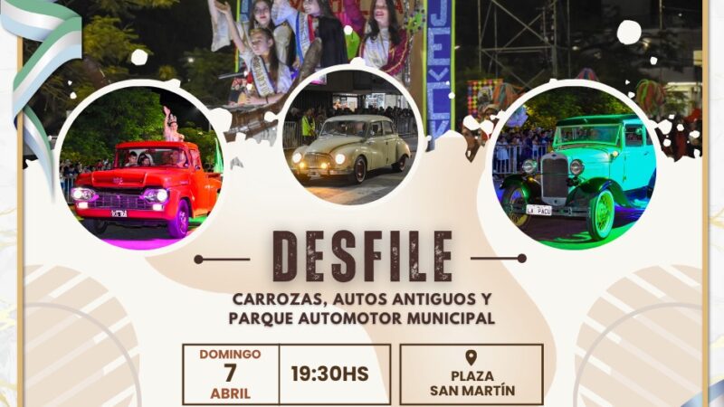 «Sáenz Peña, este domingo se realizará el desfile de carrozas y autos antiguos».